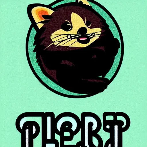 Image similar to a cute sleeping red panda, digital art, iconic icon, 2 d vector logo, cartoon, t - shirt design