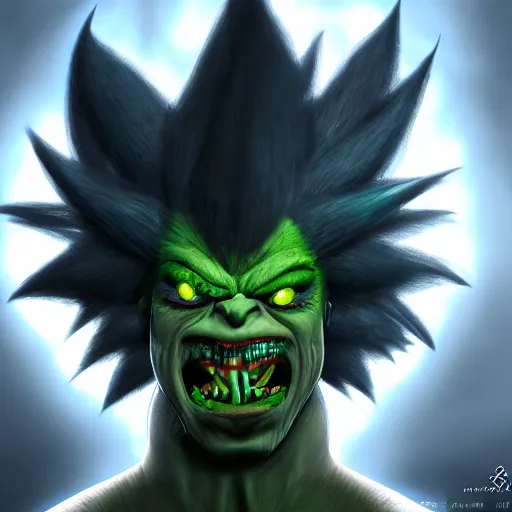 Prompt: full shot portrait of angry darkness Blanka at moonlight, inspired by Tim Burton, Norihiro Yagi, Marc Simonetti, Amano, Juri Misaki, detailed, unreal engine 4k volumetric light, fog,