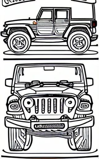 Jeep coloring book: Creative Jeep drawing Book For Adults and kids A Stress  Relieving and relaxion (Paperback)