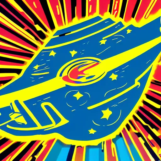 Prompt: space ship, pop art