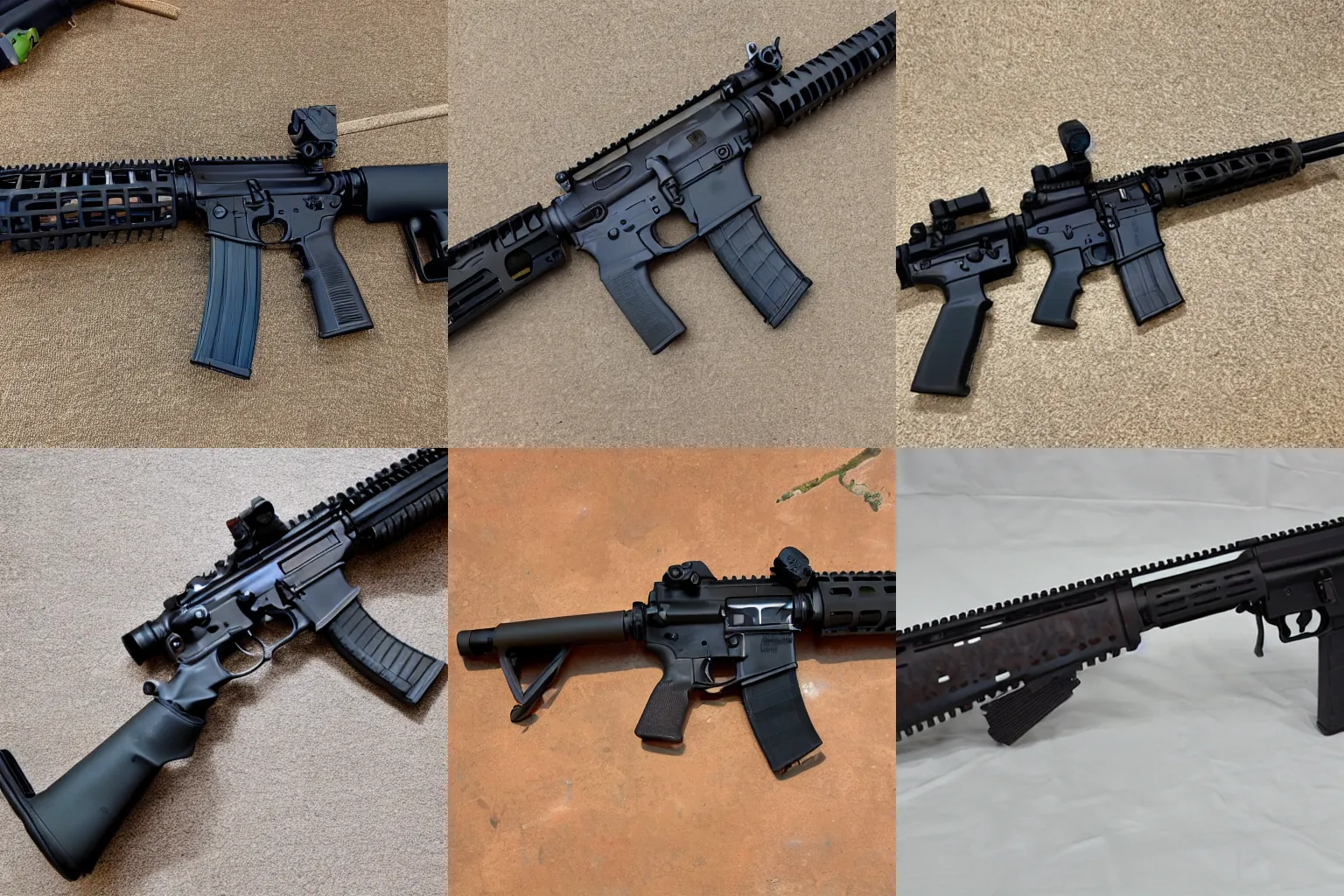 Prompt: AR-15 with 100 round extended magazine