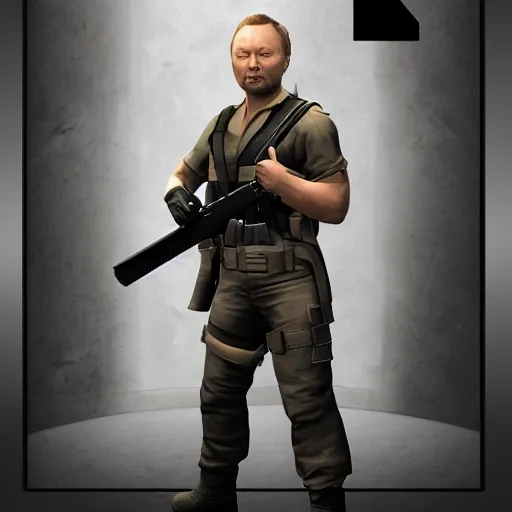 Image similar to Limmy as solid snake streaming on twitch, 4k, photorealistic,