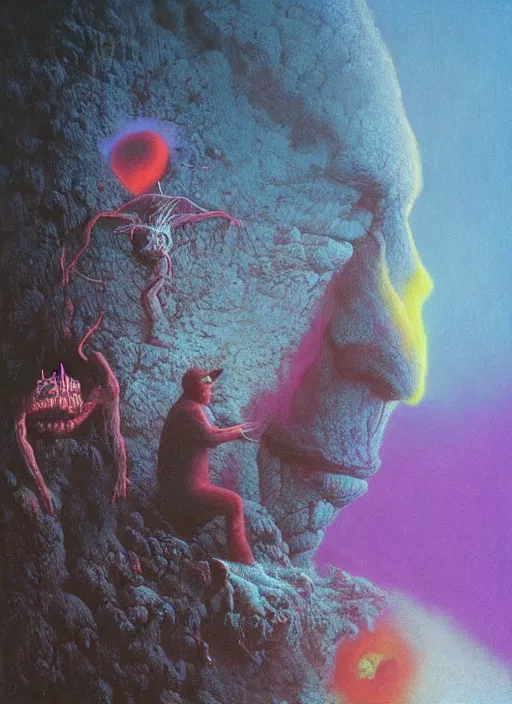 Image similar to alex jones by zdzislaw beksinski and lisa frank