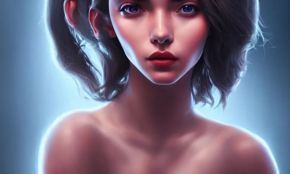 Image similar to cinematic bust portrait of beautiful girl with robot body, portrait ,cinematic, elegant, artstation, intricate, highly detailed, digital painting, artstation, concept art, sharp focus, illustration, cyberpunk, cgsociety, 8k