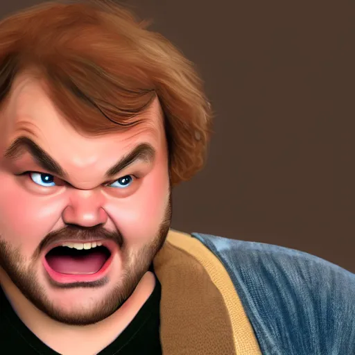 Image similar to jack black as kevin macallister, home alone movie, candid, trending n artstation, highly detailed, 8 k