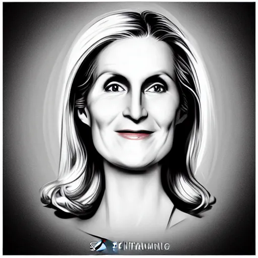 Prompt: smiling, happy, beautiful, intelligent, powerful helle thorning, loving eyes, fully clothed, wise, beautiful, dramatic lighting, sharp focus, art deco patterns by stanley artgerm, retro futurism, dramatic lighting, trending on artstation, flat colour, geometric curves, gradient filter