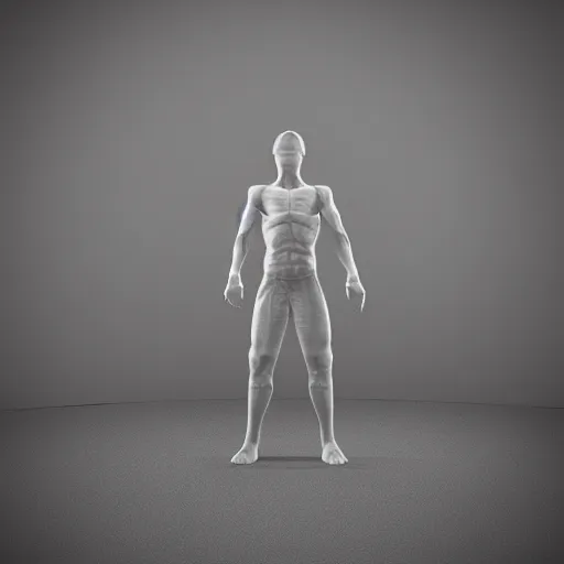 Prompt: npc male 0 3 untextured albedo t pose ssao render vray