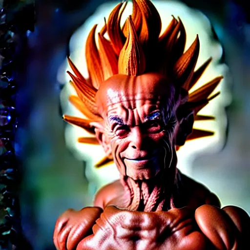 Image similar to uhd photorealisitc candid photo of a cosmic gotenks. hyperdetailed, accurate, studio lighting. correct face. photo by annie leibowitz and steve mccurry