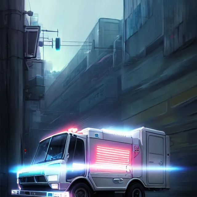 Prompt: epic professional digital art of Japanese Kei truck , best on artstation, cgsociety, wlop, Behance, pixiv, astonishing, impressive, outstanding, epic, cinematic, stunning, bounce lighting, gorgeous, concept artwork, much detail, much wow, masterpiece.