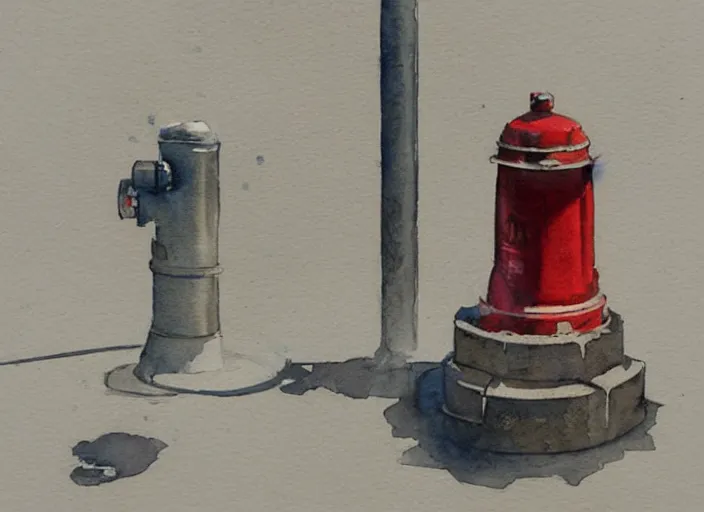 Image similar to concept art of a hydrant, pinterest, artstation trending, behance, watercolor, by coby whitmore, silver, laser light,