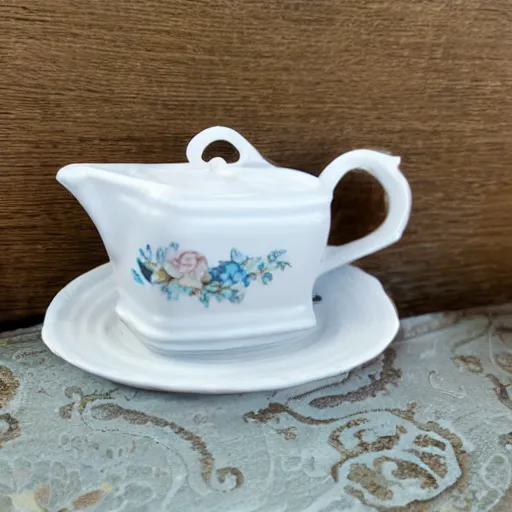 Prompt: precious moments cottage porcelain