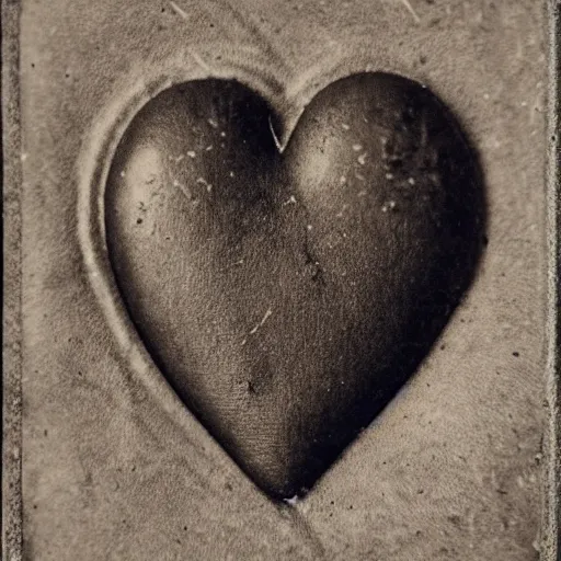 Image similar to tintype photo of a human heart