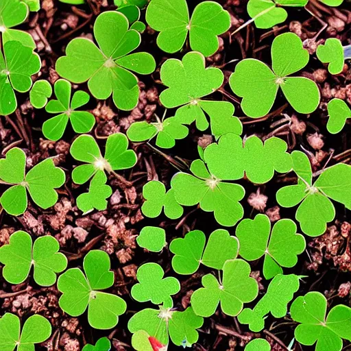 Prompt: a clover with millions of leafes