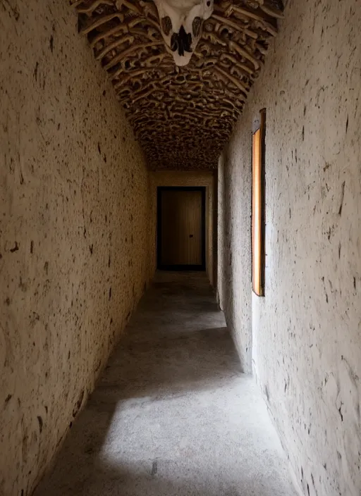 Image similar to hallway with eyes and meat and bone walls