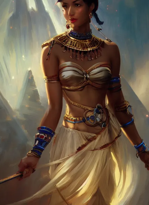 Image similar to An beautiful digital painting of a lovely lovely egyptian princess, by Stanley Artgerm Lau, frank frazetta, Rossdraws, James Jean, gerald brom, Andrei Riabovitchev, Marc Simonetti, and Sakimichan, trending on artstation, SFW version