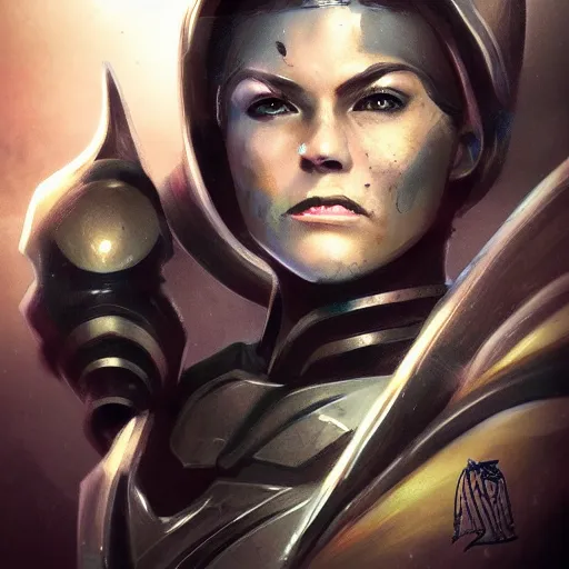 Prompt: scifi female warrior, portrait, d & d, science fiction, concept art, matte, sharp focus, illustration, concept art,