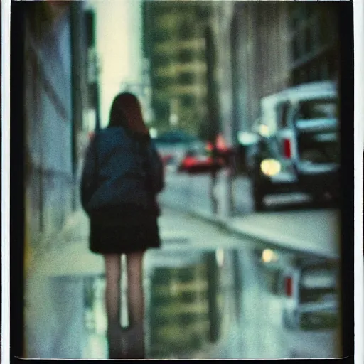 Image similar to polaroid of a dream reflection street photography portrait lomography