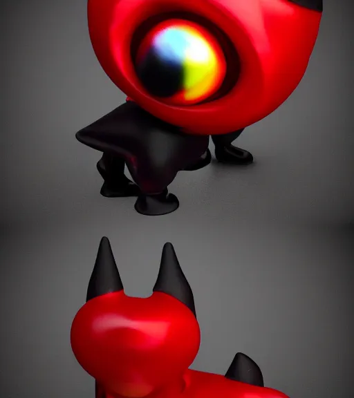 Image similar to a sculpture of cute wizard black red 3 d by jeff koons ray tracing, octane redner brilliantly coloured, trending on artstation, unreal engine, hdr, polished