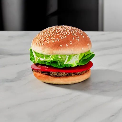 Prompt: hamburger made of marble