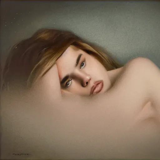 Image similar to justim bieber laying in milk, cinematic, cottage core, cinematic focus, polaroid photo bleached vintage pastel colors high - key lighting, soft lights, foggy, by steve hanks, by lisa yuskavage, by serov valentin, by tarkovsky, 8 k render, detailed, oil on canvas