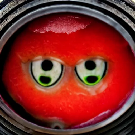 Prompt: Photo of A fruit with human eyes, sigma 50mm, ƒ/8, focal length: 50mm, hyper realistic.