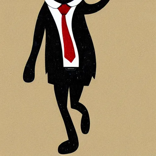 Image similar to stylized digital art expressive furry art painting by blotch and rukis of an anthro otter full body wearing suit and tie walking to his job