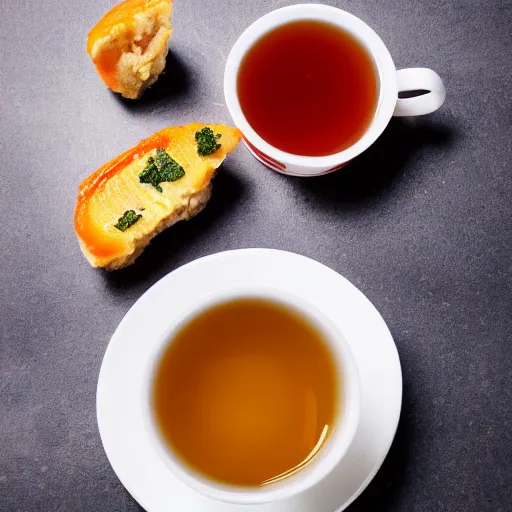 Prompt: a cup of fish tea, stock photo, food photography