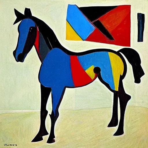 Prompt: horse painted by Picasso.