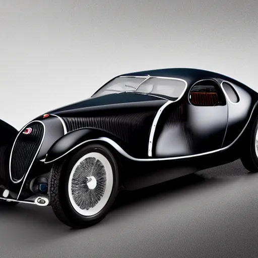 Image similar to a 2 0 2 5 bugatti type 5 7 sc atlantic concept, studio lighting