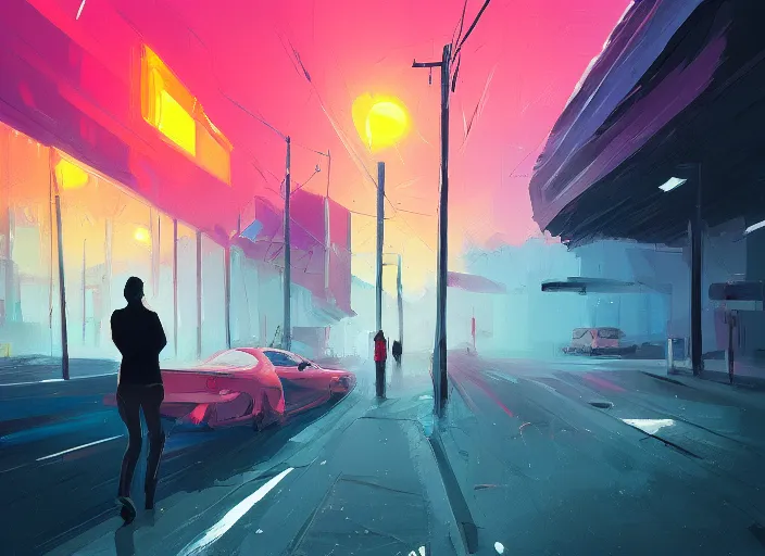 Image similar to A professional digital painting of with strange angles, by Alena Aenami, trending on Artstation