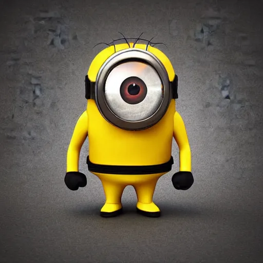 Image similar to “minion iron man, UHD, hyperrealistic render”