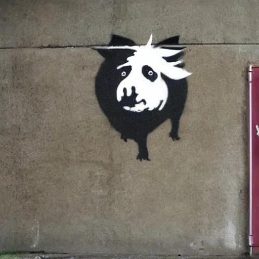 Prompt: Banksy stencil art of Boris Johnson with a pig nose