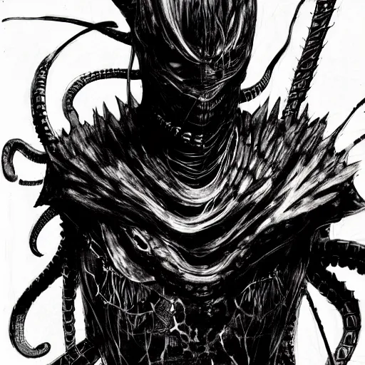 Prompt: A snake looking sinister, by Tsutomu Nihei, highly detailed