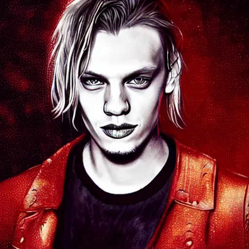 Prompt: jamie campbell bower, art, ross tran