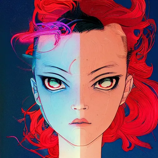 Image similar to prompt : fashion tv character portrait soft light painted by james jean and katsuhiro otomo and erik jones, inspired by akira anime, smooth face feature, intricate oil painting, high detail illustration, sharp high detail, manga and anime 1 9 9 9