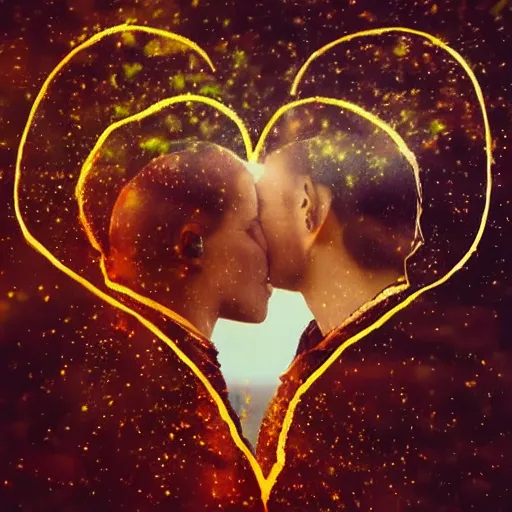 Image similar to double exposure of love, love is the most relevant theme, love is infinity, love os begin of all, 8 k resolution, artistic mode, artistic, trending on instagram, long exposure