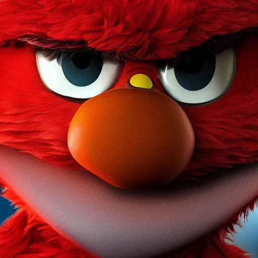 Image similar to elmo in the sopranos, 4 k, high detail, high - resolution photograph, professional photography, ultra - detail