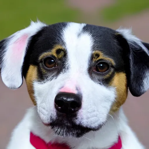 Image similar to a black and white dog mixed with american staffordshire terrier papillon german shepherd treeing walker coonhound