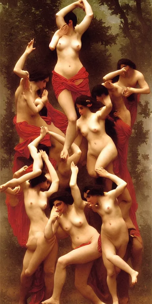 Image similar to The fire dance, painted by William-Adolphe Bouguereau