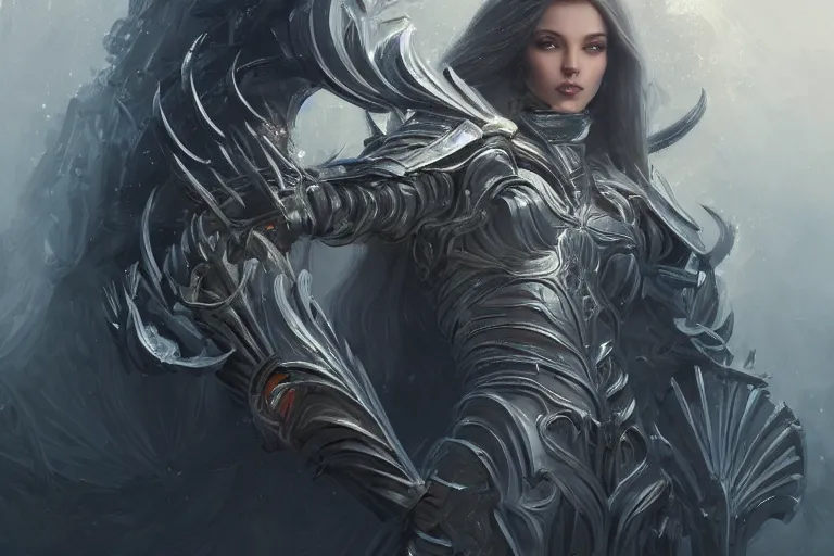 Prompt: a finely detailed portrait of a female human clothed in sparkling electrical battle armor, beautiful bone structure, symmetrical facial features, intricate, elegant, digital painting, trending on Artstation, concept art, smooth, sharp focus, illustration, from Diablo by Ruan Jia and Mandy Jurgens and Artgerm and william-adolphe bouguerea, award winning