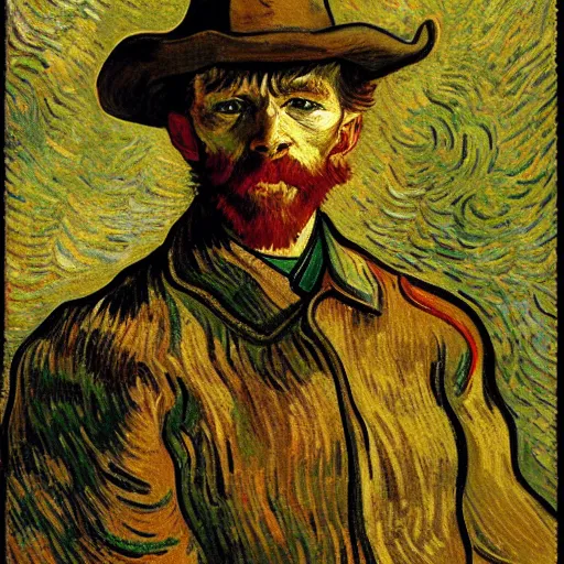 Prompt: the marlboro man by van gogh