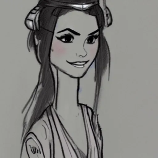 Image similar to milt kahl sketch of victoria justice as princess padme in star wars episode 3