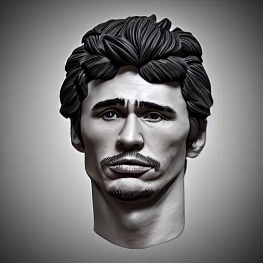 Prompt: james franco made out of polymer clay detailed sculpture trending on artstation