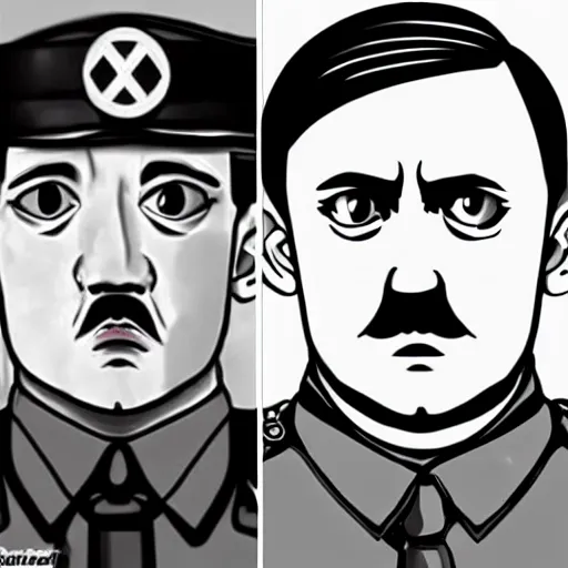 Image similar to hitler, anime art style