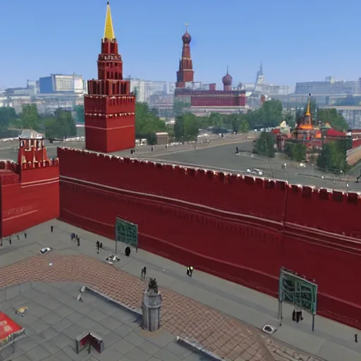 Prompt: red square in moscow in gta v