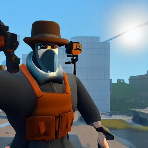 Image similar to jerma985 in tf2, full body, wide shot, portrait, unreal engine, in game screenshot, high definition, detailed