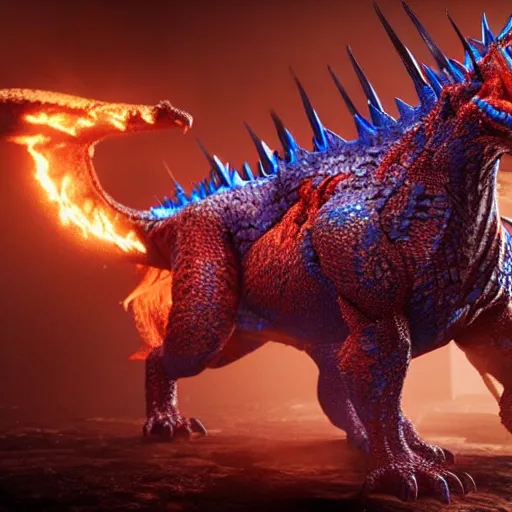 Image similar to perfectly accurate cobalt colored dragon from game of thrones breathing fire in winter, fine detail, lifelike, photo, high resolution, octane render, post processing, after effects, trending on artstation