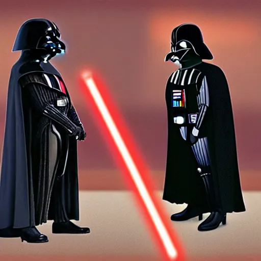 Image similar to darth vader meeting pingu