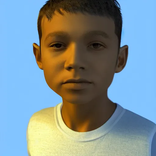 Image similar to 3 d render of a boy