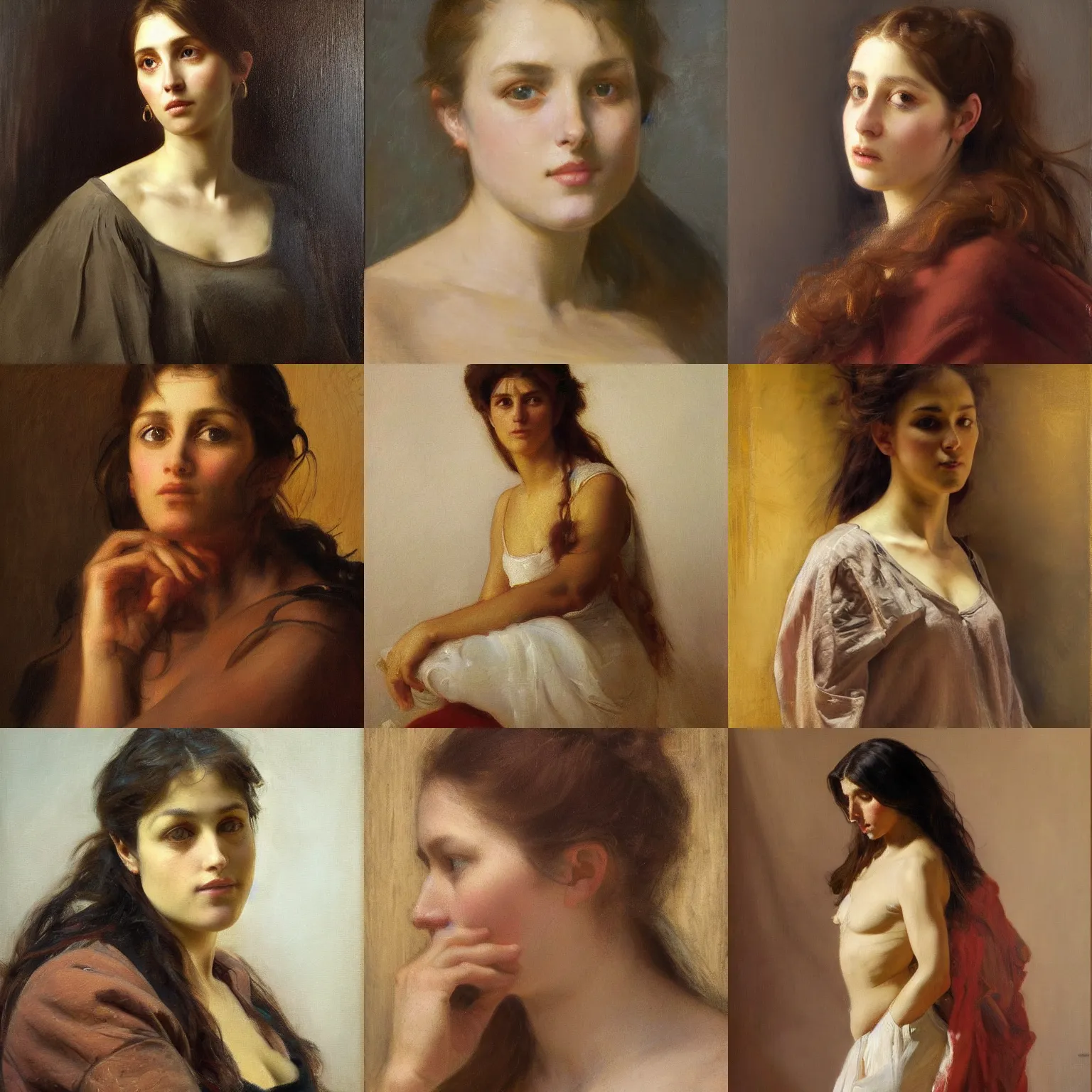 Prompt: portrait by Nasreddine Dinet and Theodore Ralli and Alexandre Cabanel and Anders Zorn, masterful intricate artwork. Oil on canvas, excellent lighting, high detail 8k